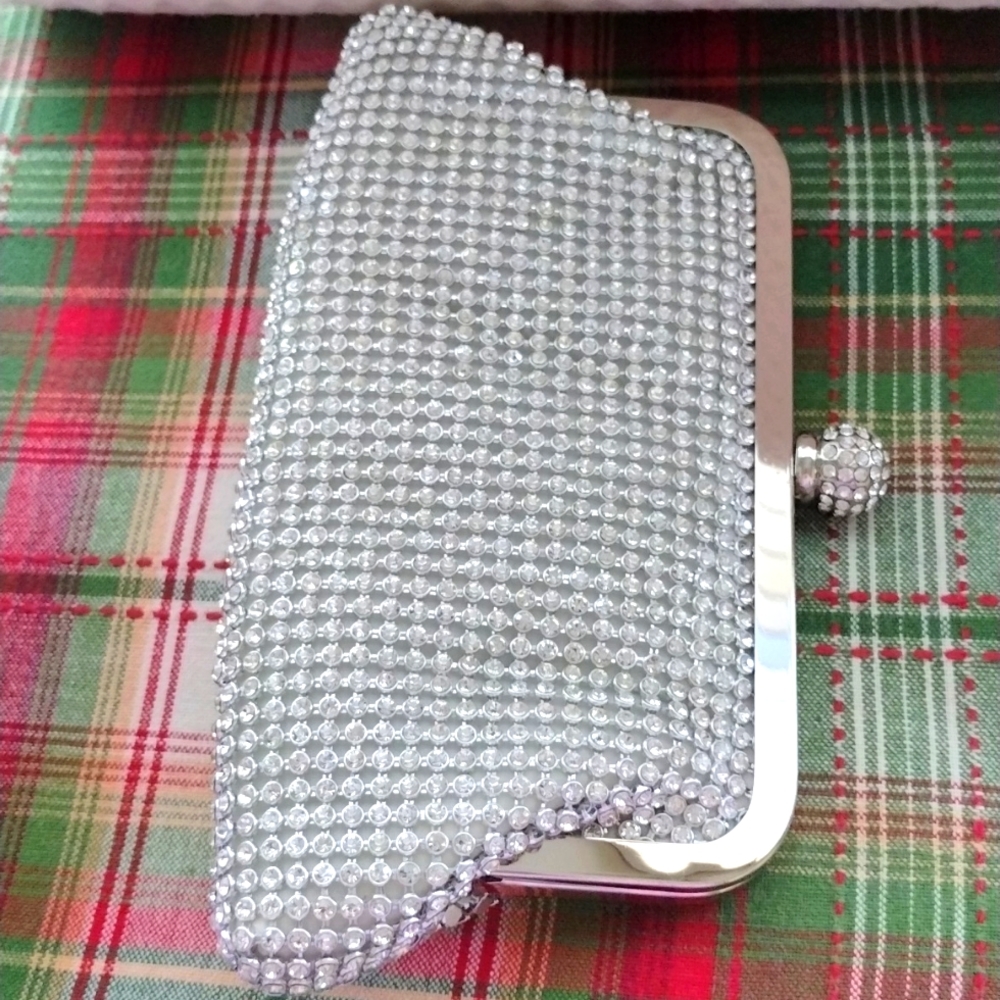 Rhinestones purse silver party Eid wedding prom clutch